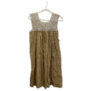 Handmade Cream and Brown Womens Dress